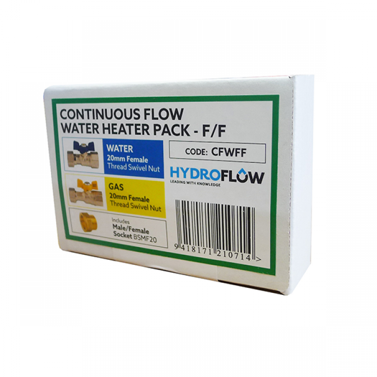 Continuous Flow Water Heater Pack for Water & Gas Female/Female